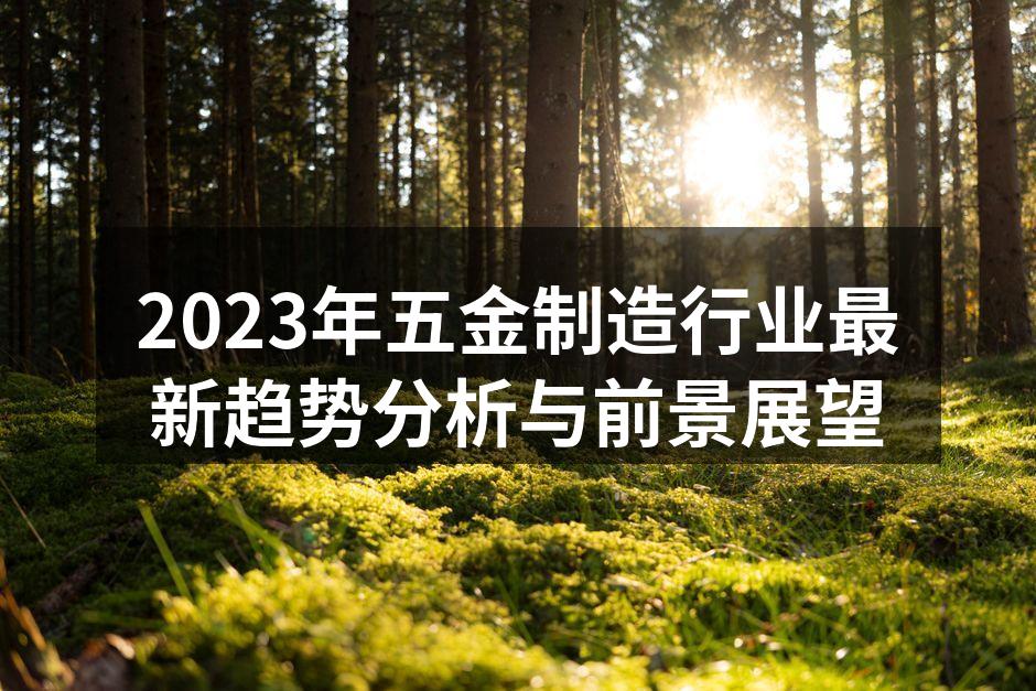 2023年五金制造行业最新趋势分析与前景展望